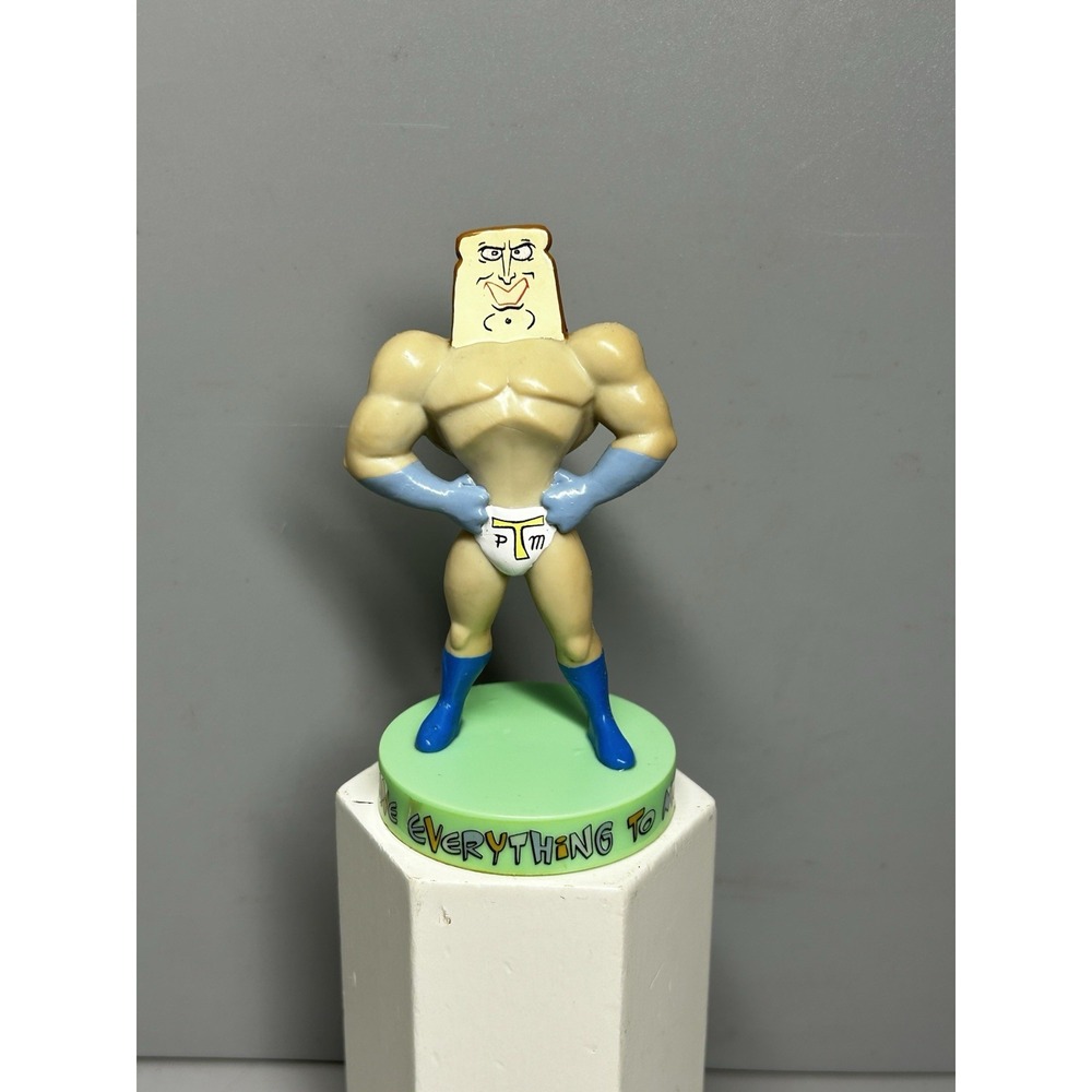 Nickelodeon Powdered Toast Man Plastic Figurine on Base 1994 Vintage